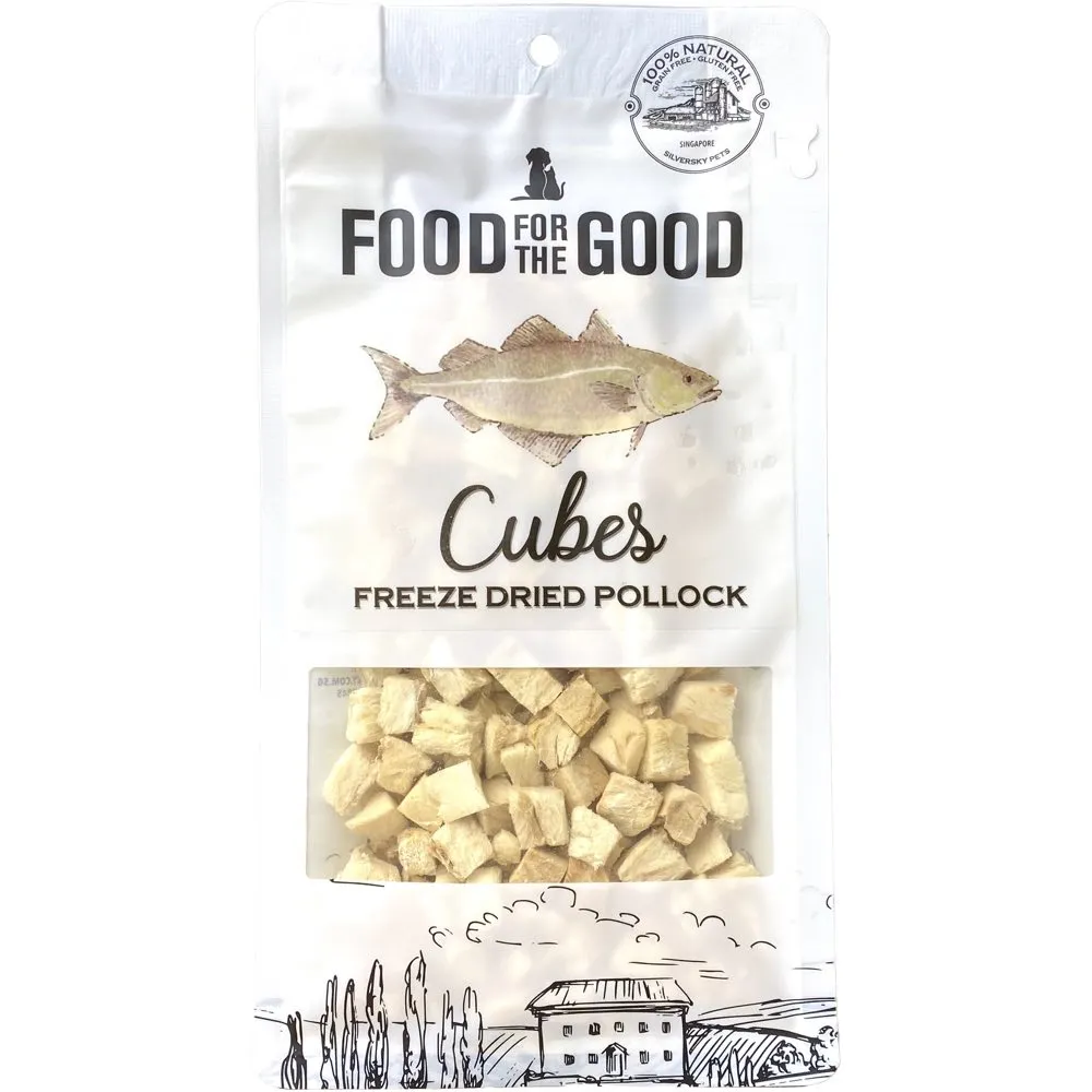 25% OFF: Food For The Good Pollock Cubes Freeze-Dried Treats For Cats & Dogs 50g