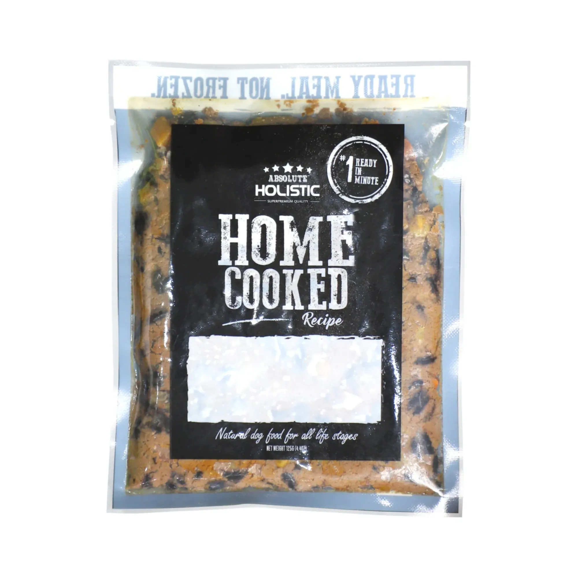 Absolute Holistic Home Cooked Recipe Beef Peas & Salmon Dog Wet Food 125g x 3