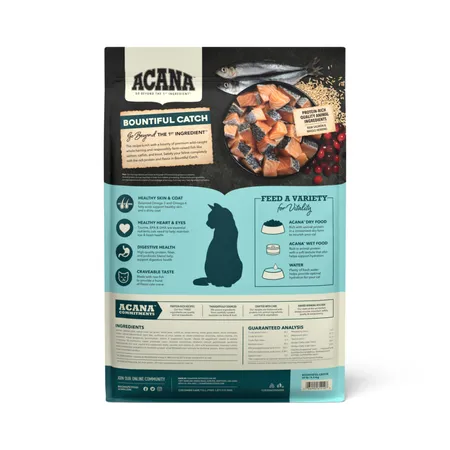 ACANA Bountiful Catch Salmon Catfish and Herring Dry Cat Food (4 Lbs)