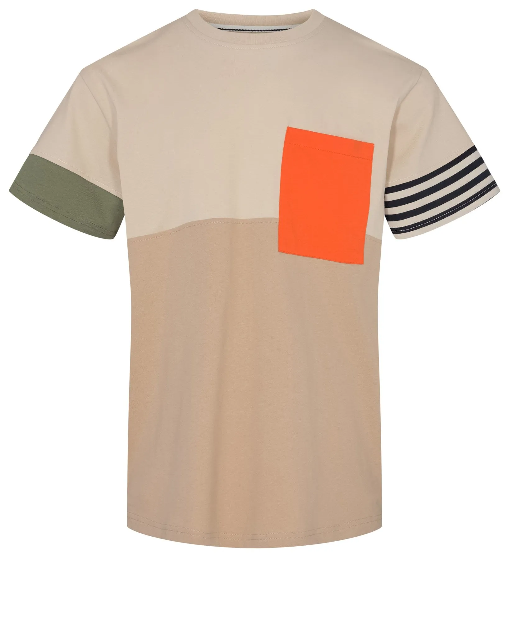 AKKIKKI CB STRIPE TEE - Brown Rice