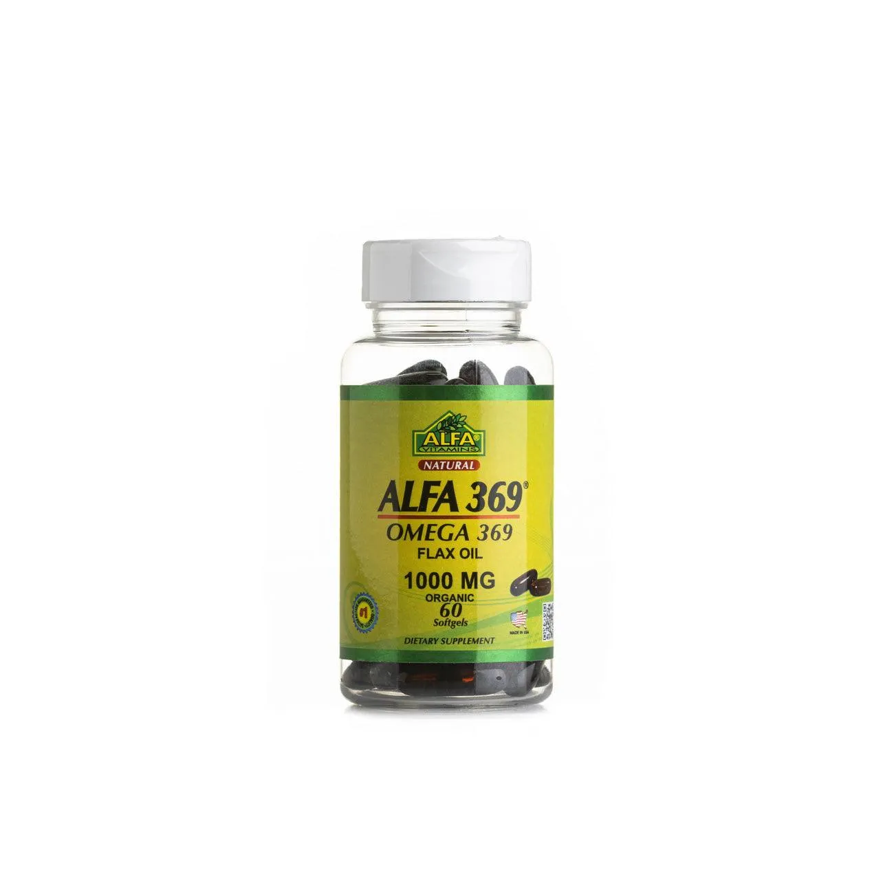 Alfa 369-Omega 369-Organic Flax Oil 1000 mg