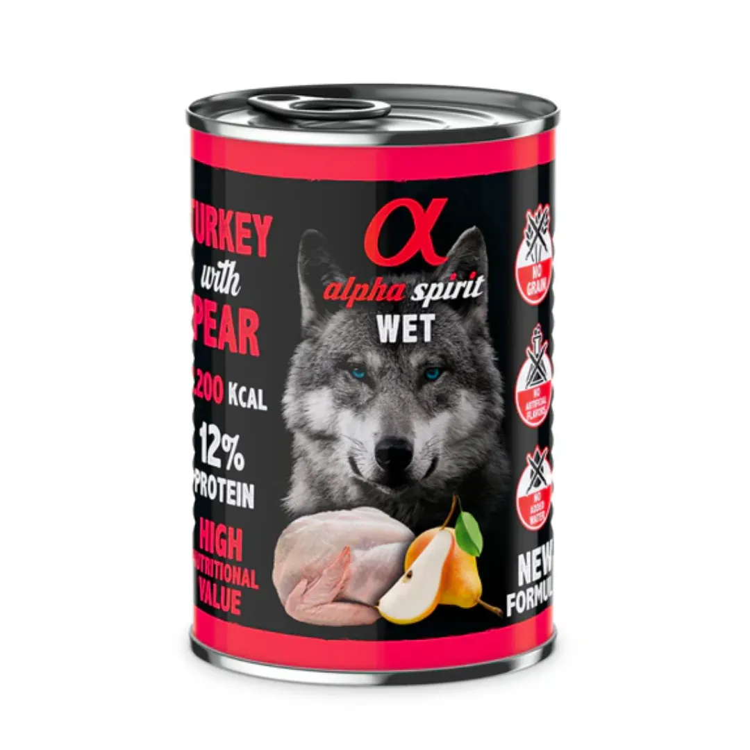 Alpha Spirit Turkey with Pear Wet Dog Food