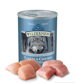 Blue Buffalo Wilderness Grain Free Canned Dog Food, Turkey and Chicken Grill Recipe (12x12.5 oz)