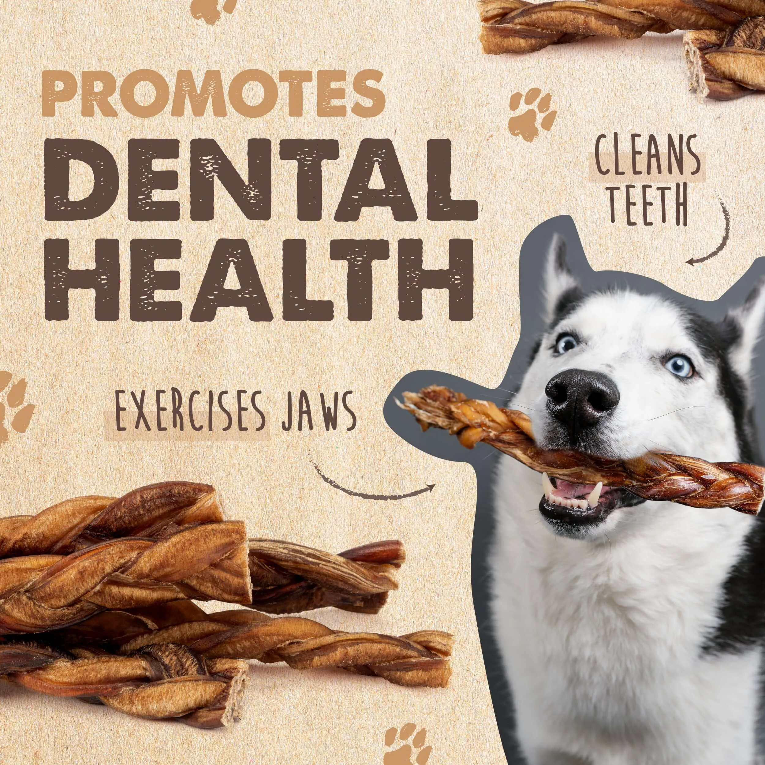 Braided Bully Sticks for Large Dogs - All-Natural, Fully Digestible Treats (5pk)