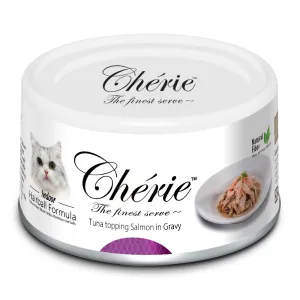 Cherie Cat Indoor Hairball Formula Tuna Topping - Salmon in Gravy 80g