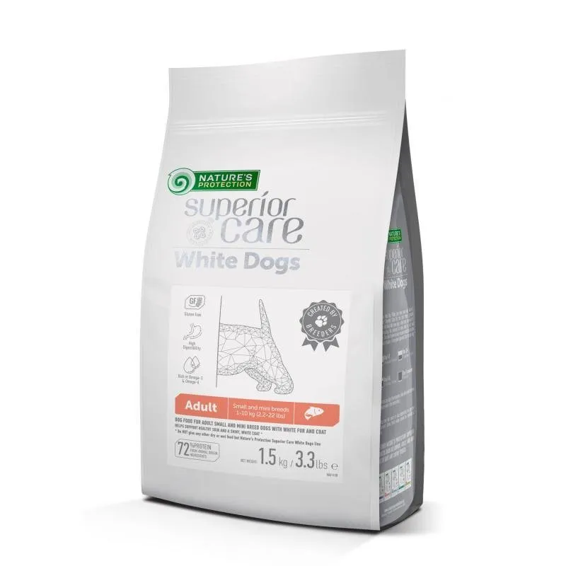 CLEARANCE Nature's Protection Superior Care White Dogs Grain-Free Dry Dog Food For Adult Small and Mini Breeds Dogs, Salmon