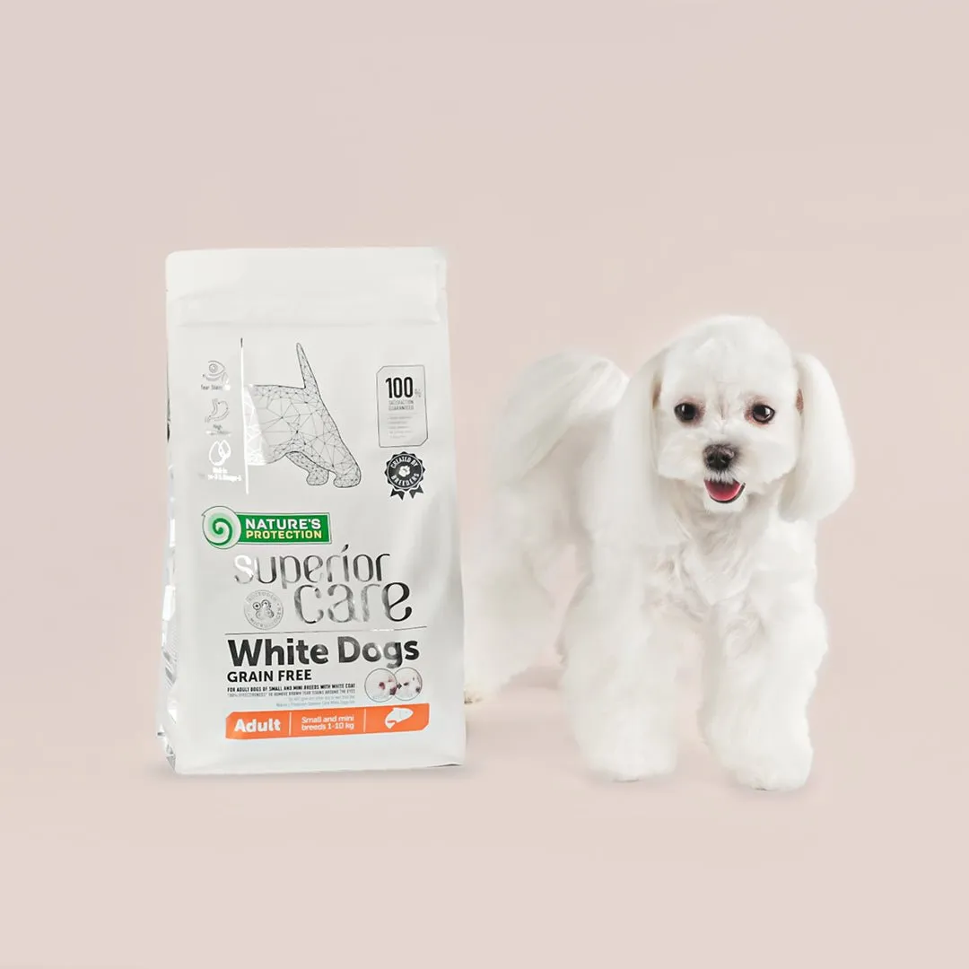 CLEARANCE Nature's Protection Superior Care White Dogs Grain-Free Dry Dog Food For Adult Small and Mini Breeds Dogs, Salmon