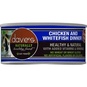 Dave's Pet Food Naturally Healthy Grain-Free Chicken & Whitefish Dinner Canned Cat Food 5.5-oz