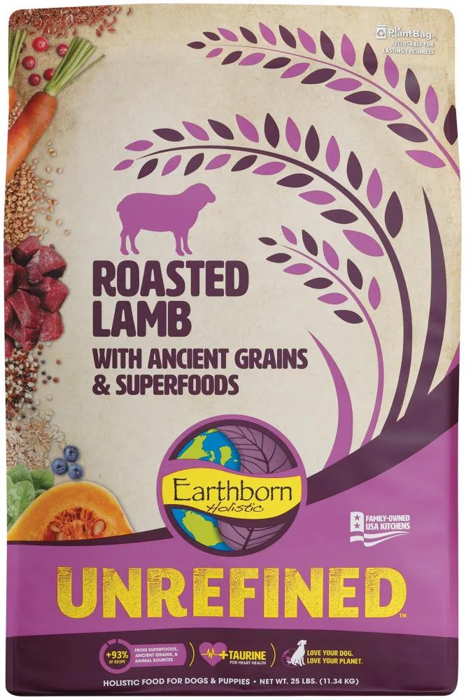 Earthborn Holistic Unrefined Roasted Lamb with Ancient Grains & Superfoods Dry Dog Food