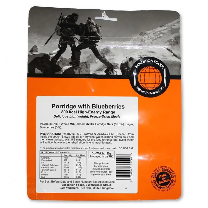 Expedition Foods Porridge with Blueberries (High Energy)