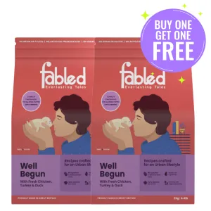 Fabled Well Begun Fresh Chicken Turkey and Duck Puppy Starter Dry Food (Limited Shelf Life) (Buy 1 Get 1)