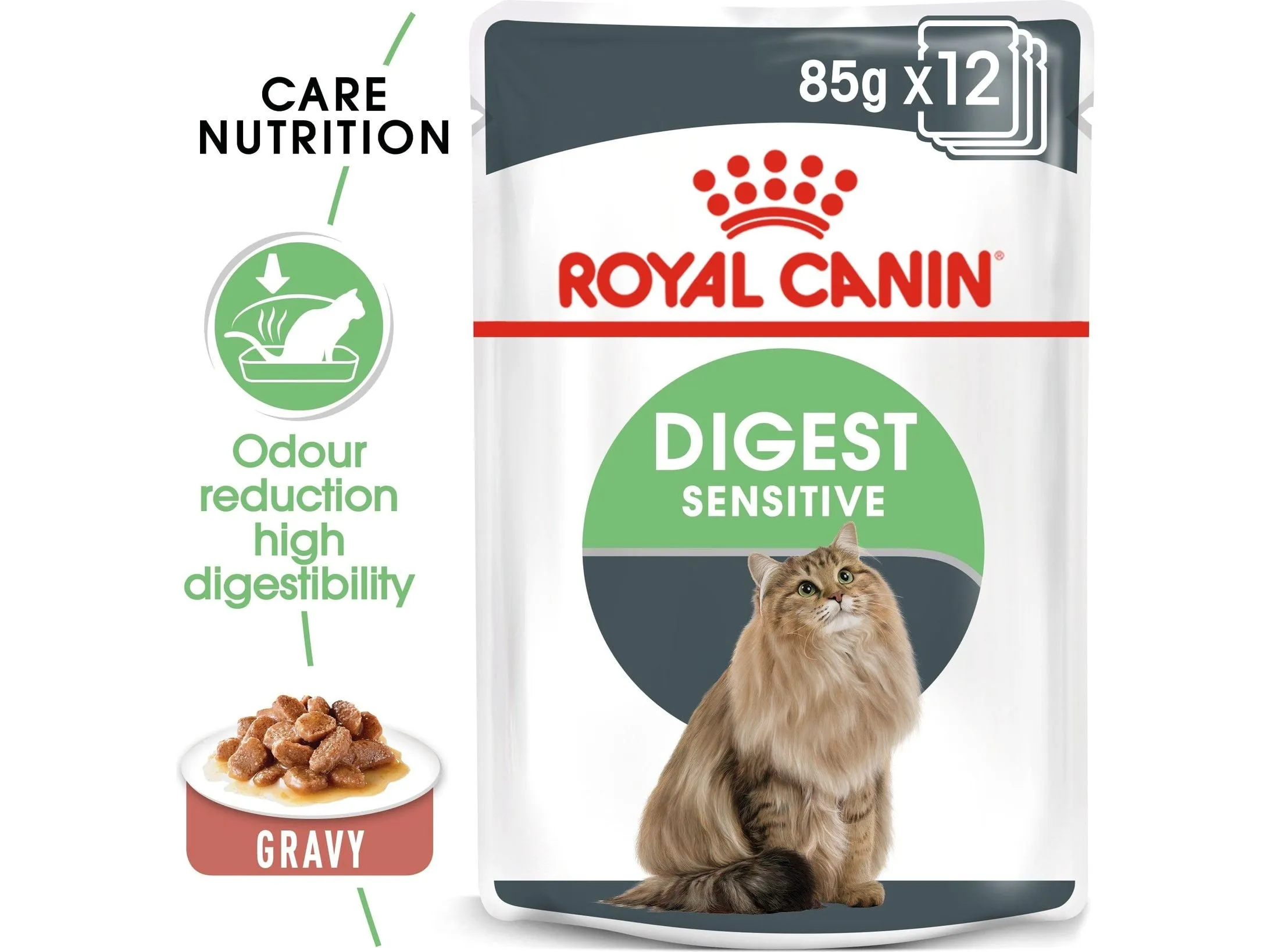 Feline Care Nutrition Digest Sensitive Gravy 12X85G(Wet Food - Pouches)