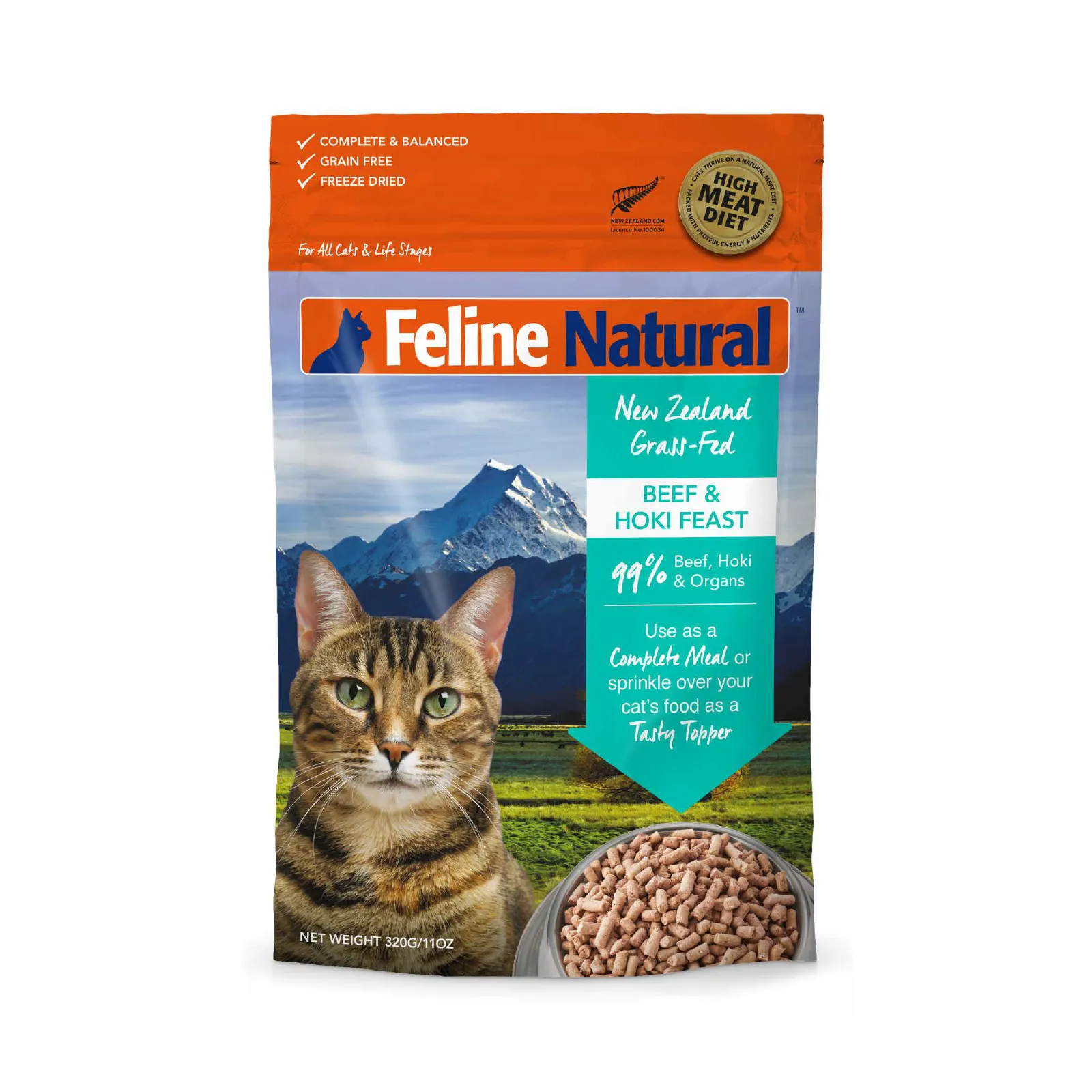 Feline Natural Freeze-Dried Beef & Hoki Feast