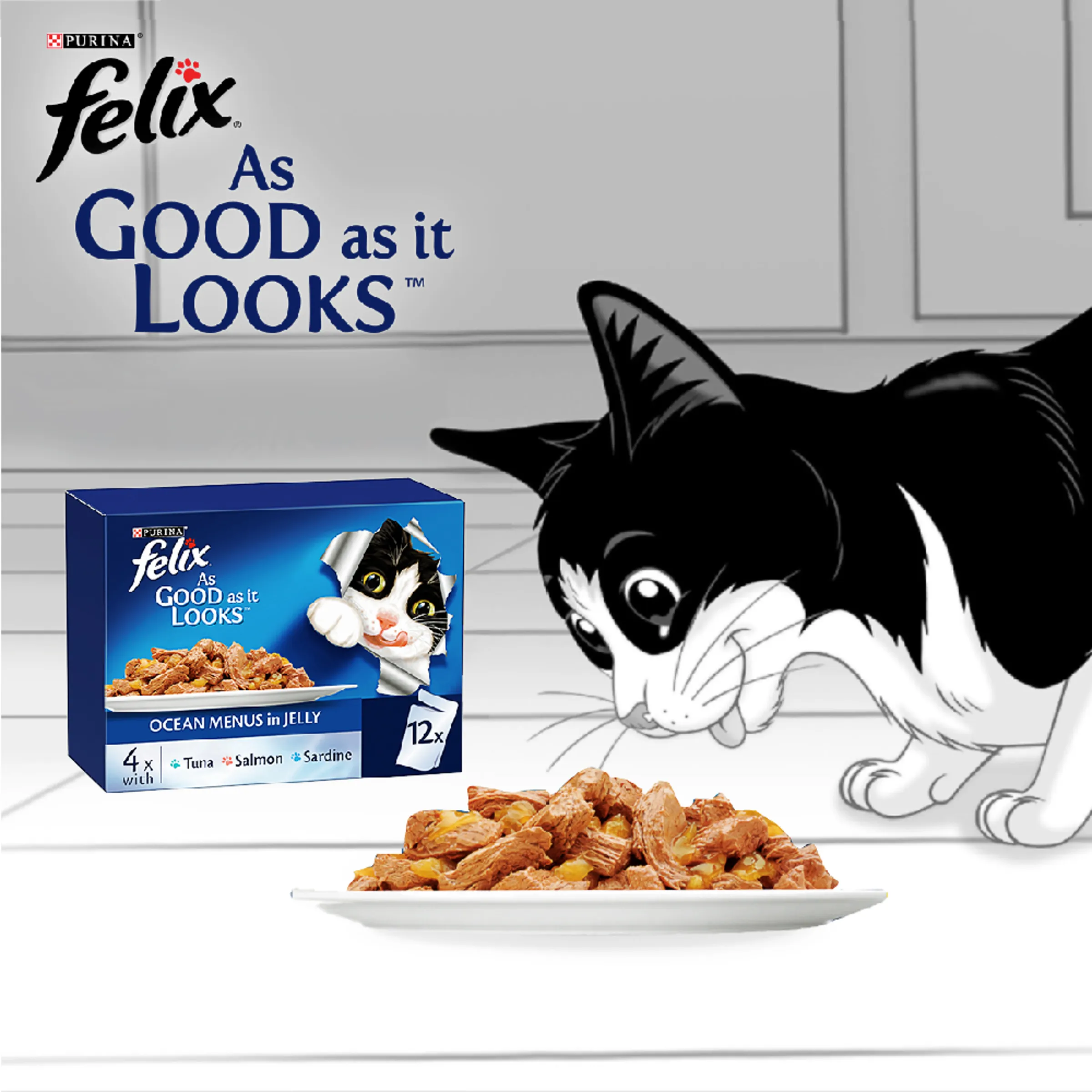 Felix As Good As It Looks Ocean Menu Adult Wet Cat Food 85g x 12