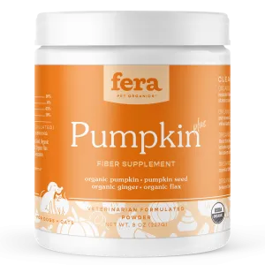 Fera Pet Organics Dog and Cat Supplement, Pumpkin Plus Fiber Support