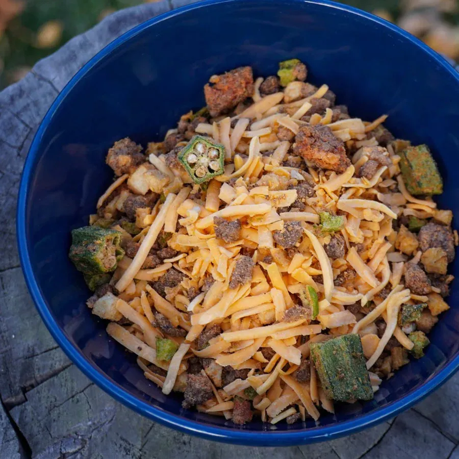 Flat Out Feasts - Freeze-Dried Cajun Jicama & Pork Skillet