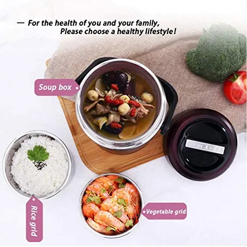 Food,Vacuum Insulated Stainless Steel Food Jar, BPA Free Food Containers with Storage Bag,for Kids and Adults,1.5L