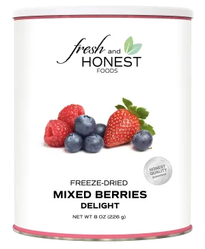 Fresh and Honest Foods 100% All Natural Freeze-Dried Mixed Berries Delight 7.9 OZ #10 Can