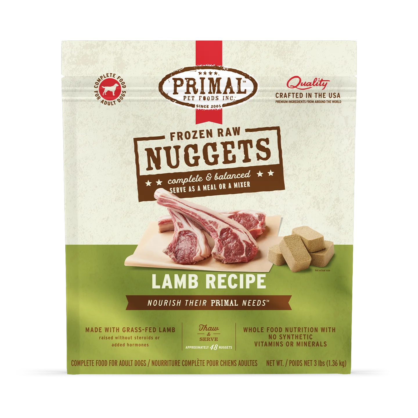 Frozen Raw Nuggets Dog Food<br> Lamb Recipe