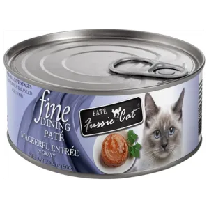 Fussie Cat Fine Dining Pate Mackerel Entree in Gravy Wet Cat Food, 2.82-oz