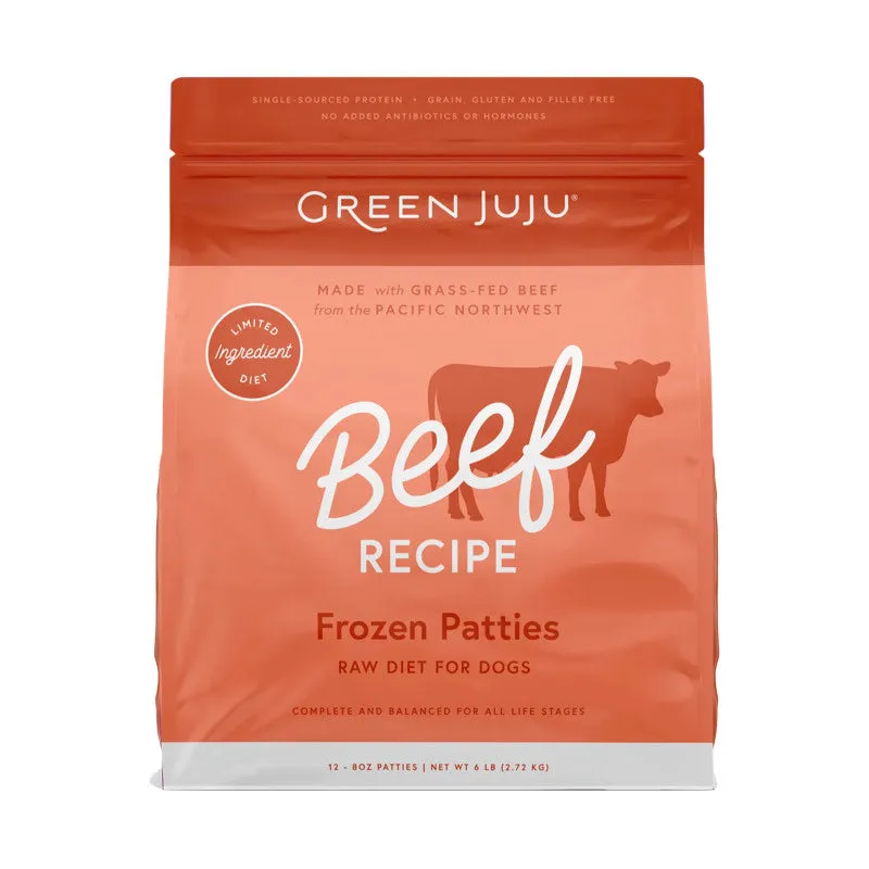 Green Juju Raw Diet Beef Sliders & Patties