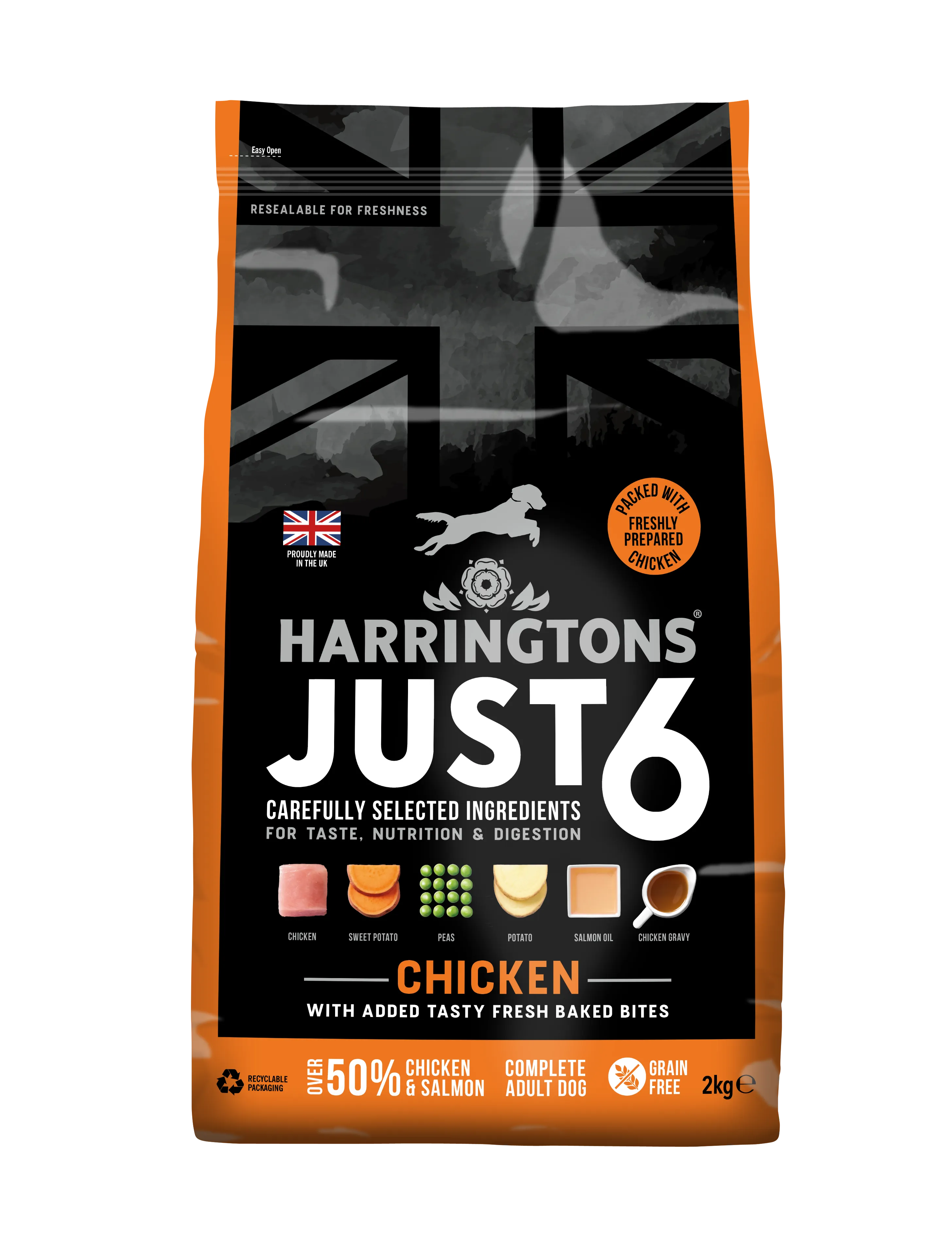 Just 6 Chicken & Vegetables Dry Dog Food 2kg