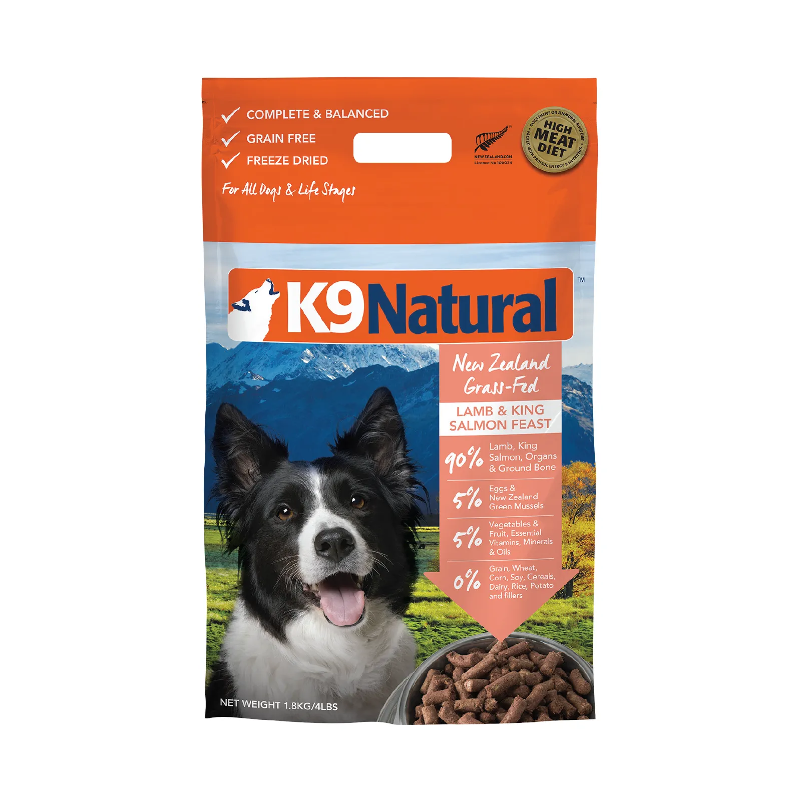 K9 Natural Grain Free Freeze Dried Dog Food Lamb & Salmon