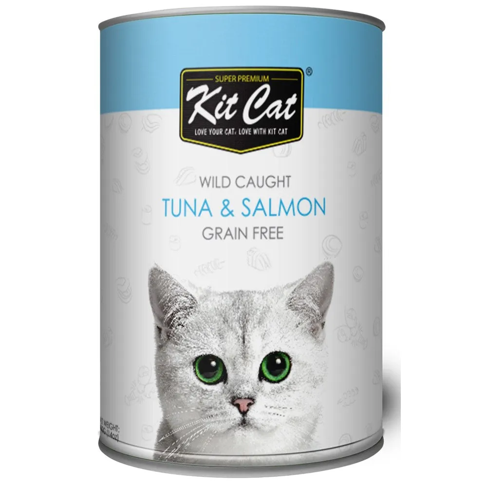 Kit Cat Wild Caught Tuna & Salmon Grain Free Canned Cat Food 400g