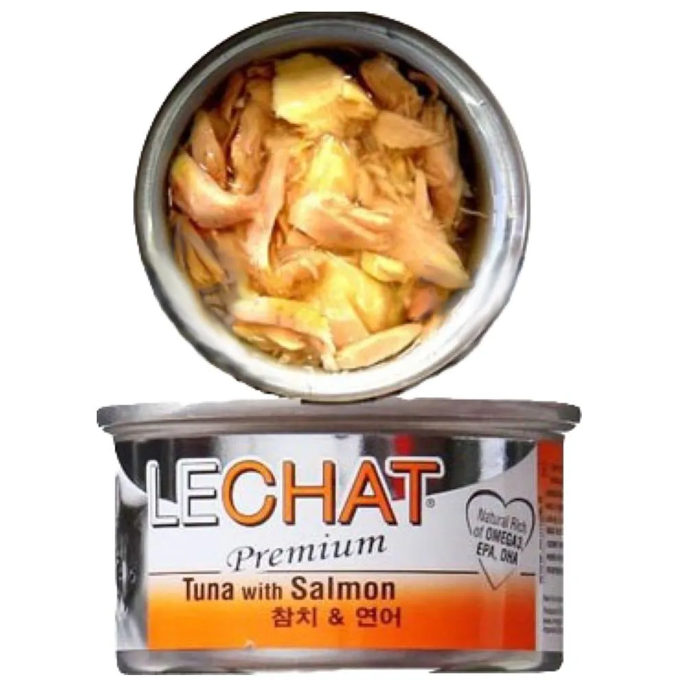 LeChat Premium Tuna With Salmon Canned Cat Food 80g