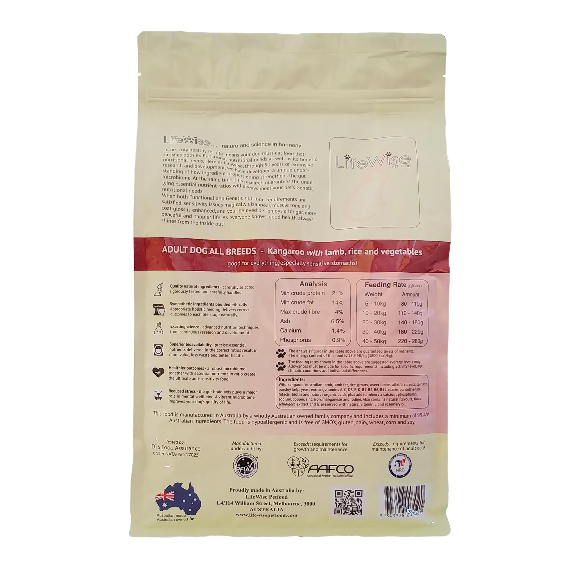 LifeWise Wild Kangaroo with Lamb Dry Dog Food 2.5kg