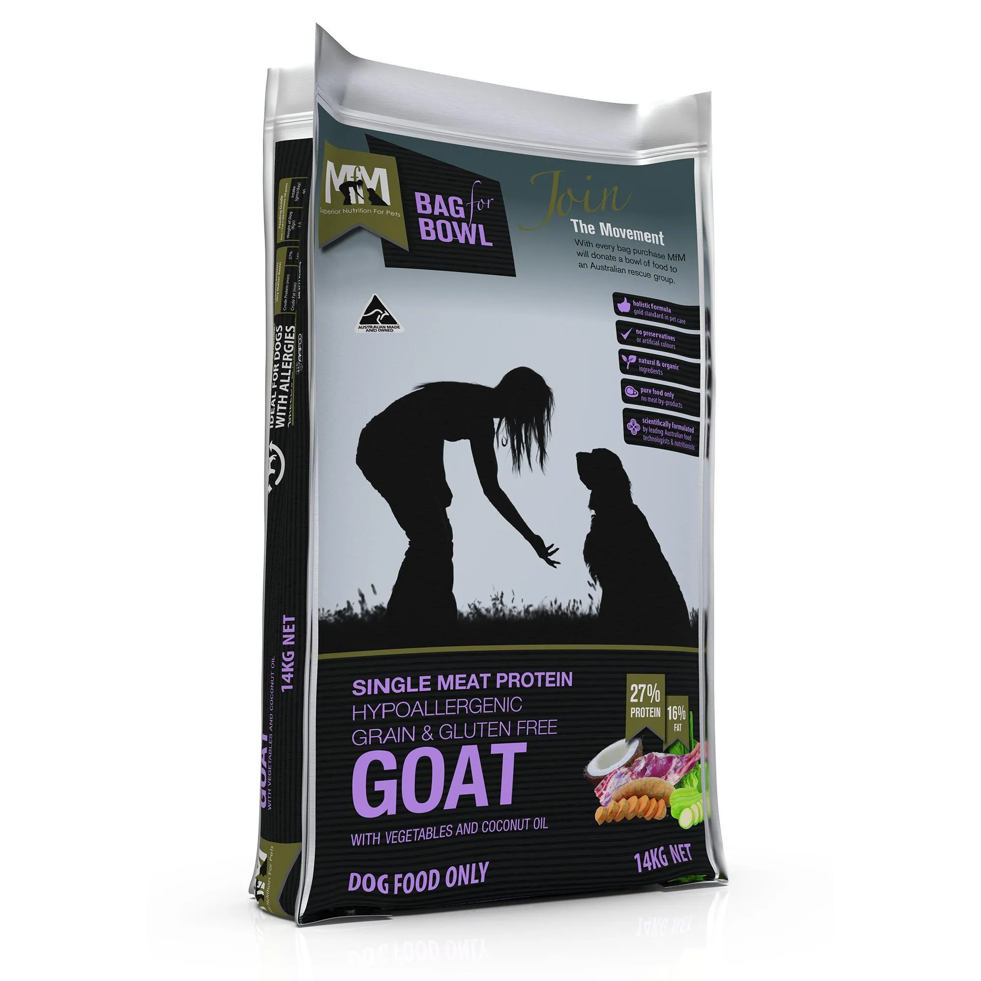 Meals for Mutts Grain Free Single Protein Goat Dry Dog Food 14kg