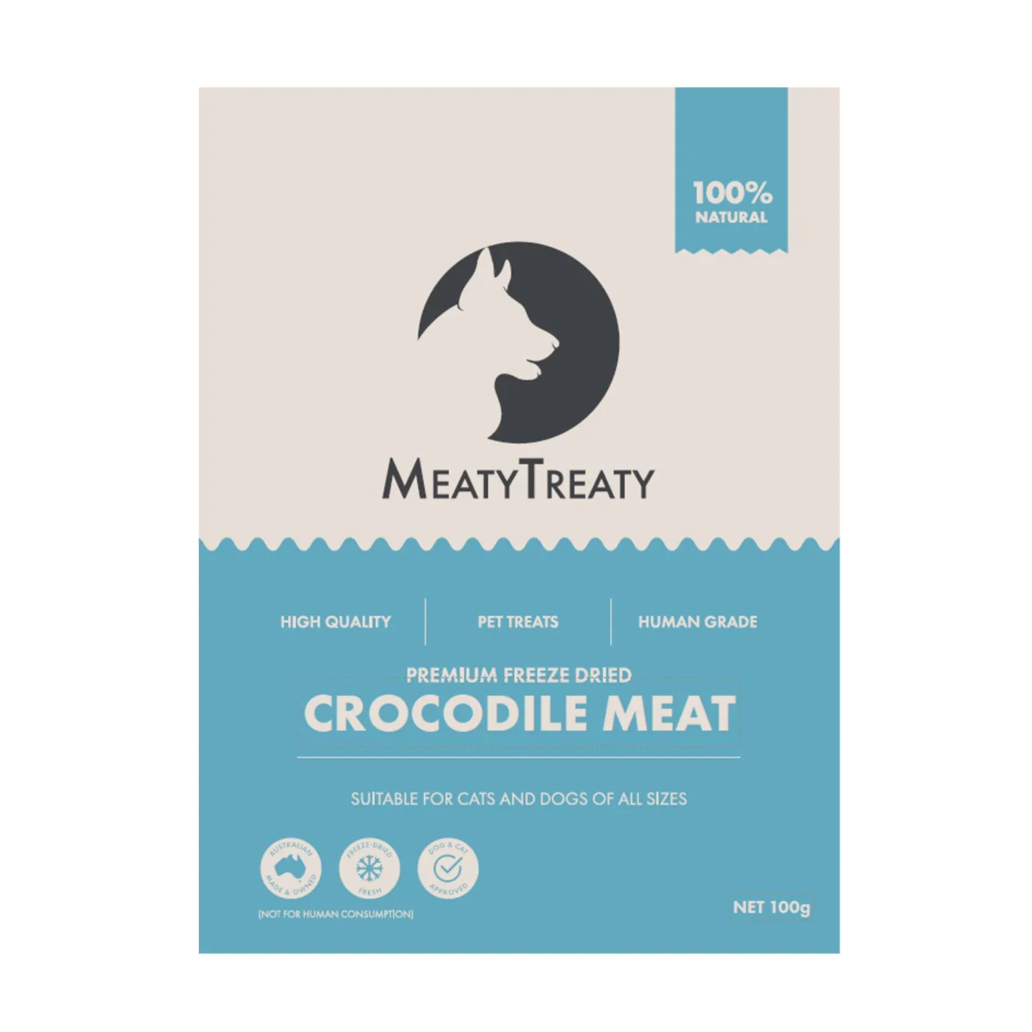 Meaty Treaty Freeze Dried Crocodile Meat Dog & Cat Treats 50g