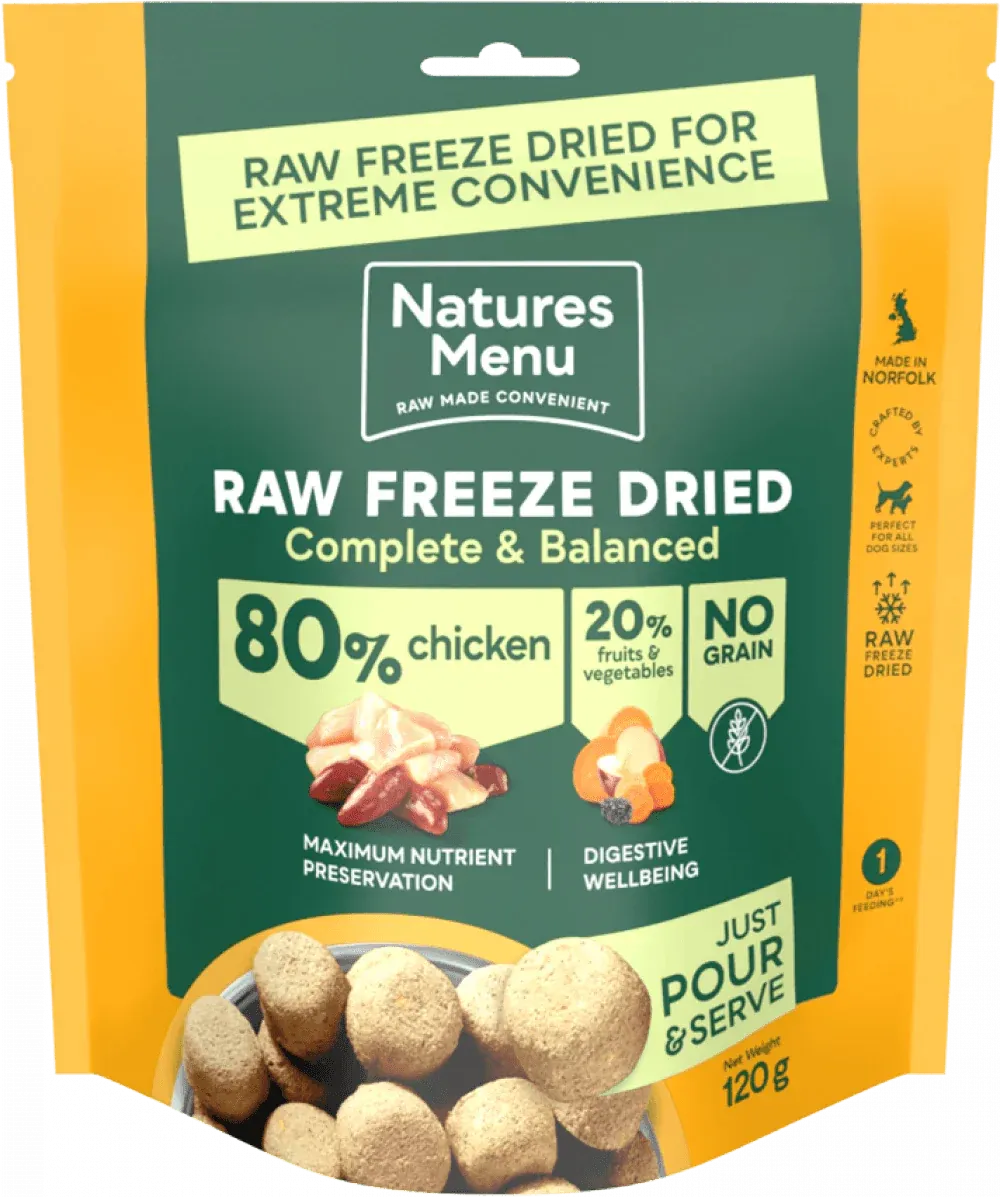 Natures Menu Raw Freeze Dried Complete and Balanced 80/20 Chicken