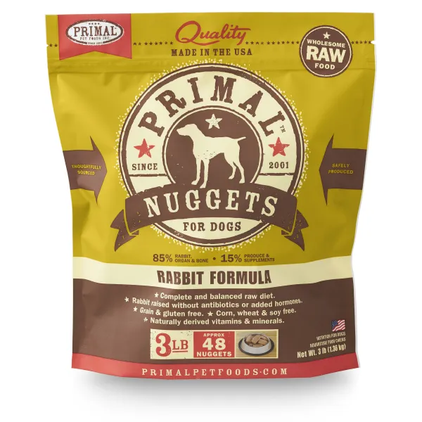 Primal Dog Raw Frozen Rabbit Nuggets