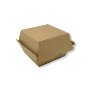 Standard Kraft Clamshell Corrugated Burger Boxes 102x104x54