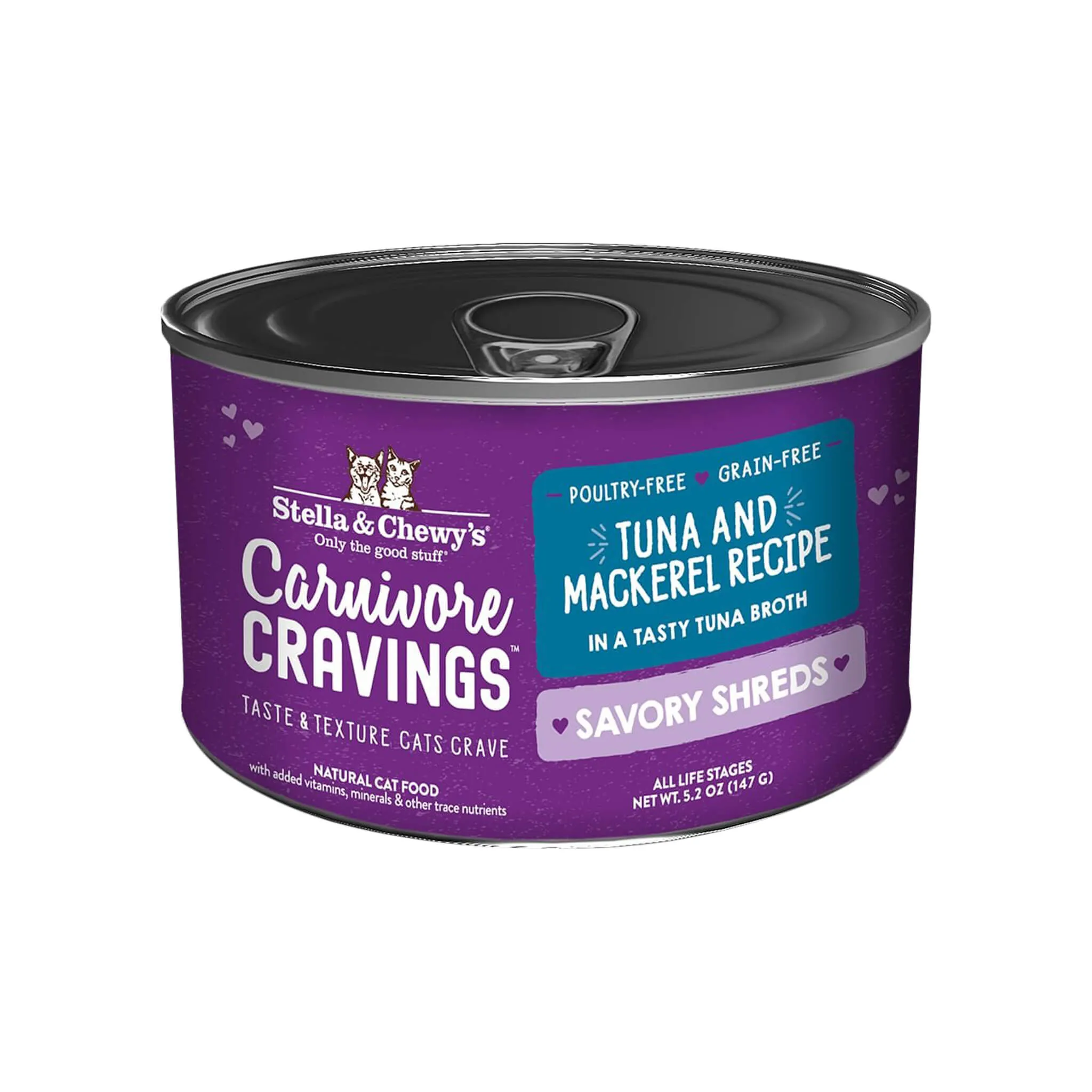 Stella & Chewy's Carnivore Cravings Savory Shreds Tuna & Mackerel Wet Cat Food