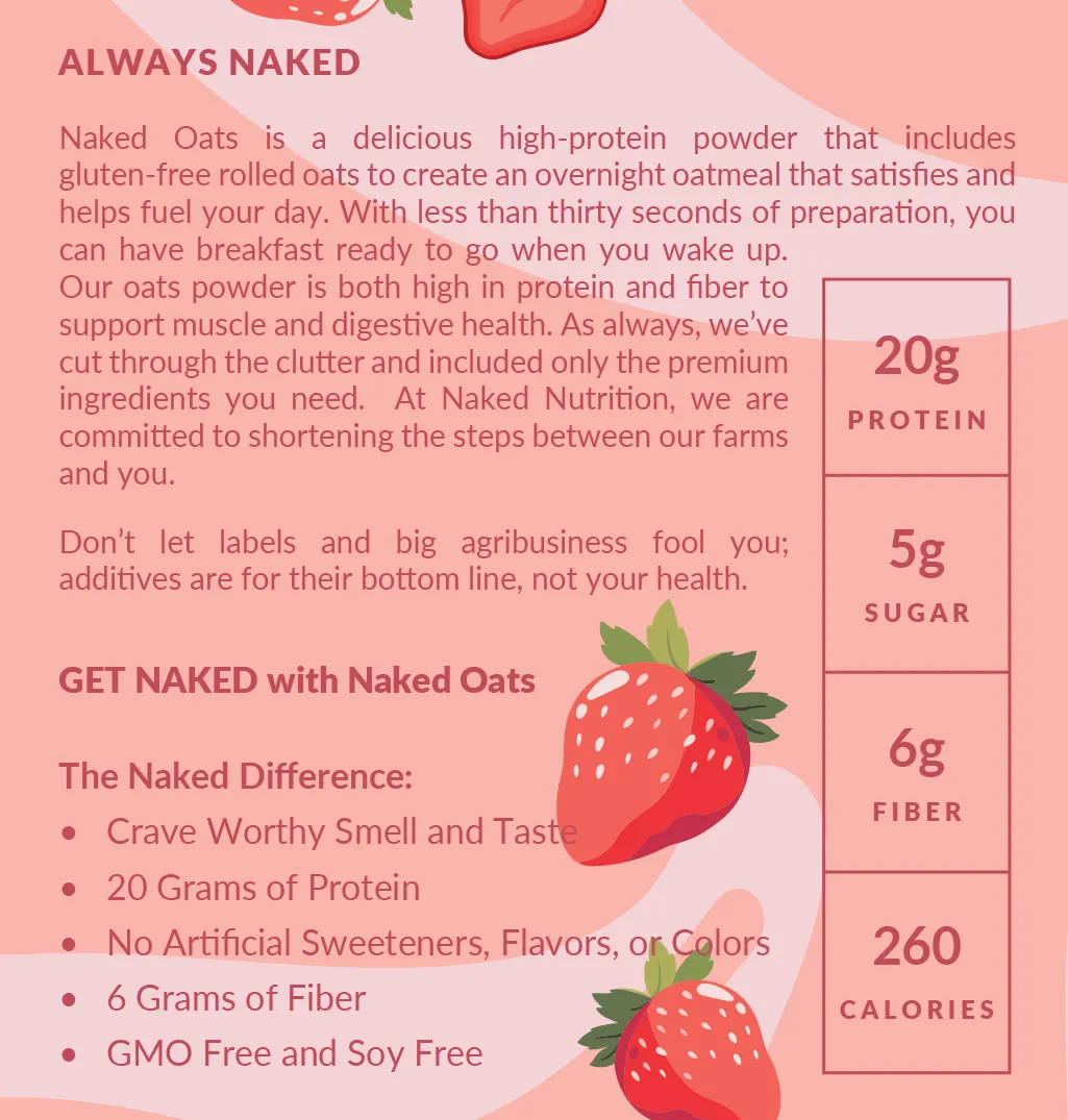 Strawberry Cream Protein Oats | Naked Oats