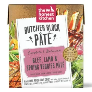 The Honest Kitchen Butcher Block Pate Beef & Lamb with Spring Veggies Wet Dog Food, 10.5-oz