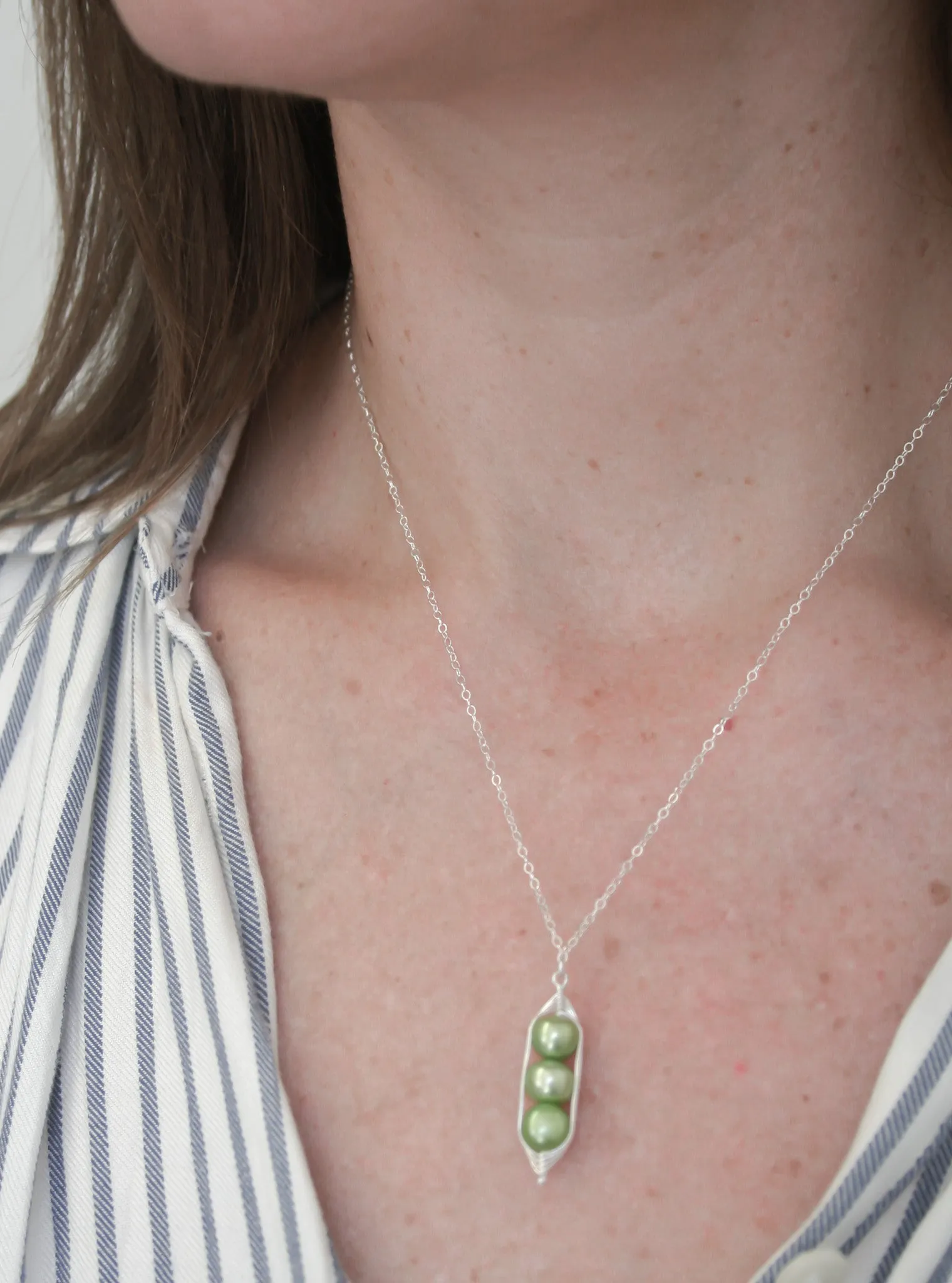 Three peas in a pod necklace [made to order]