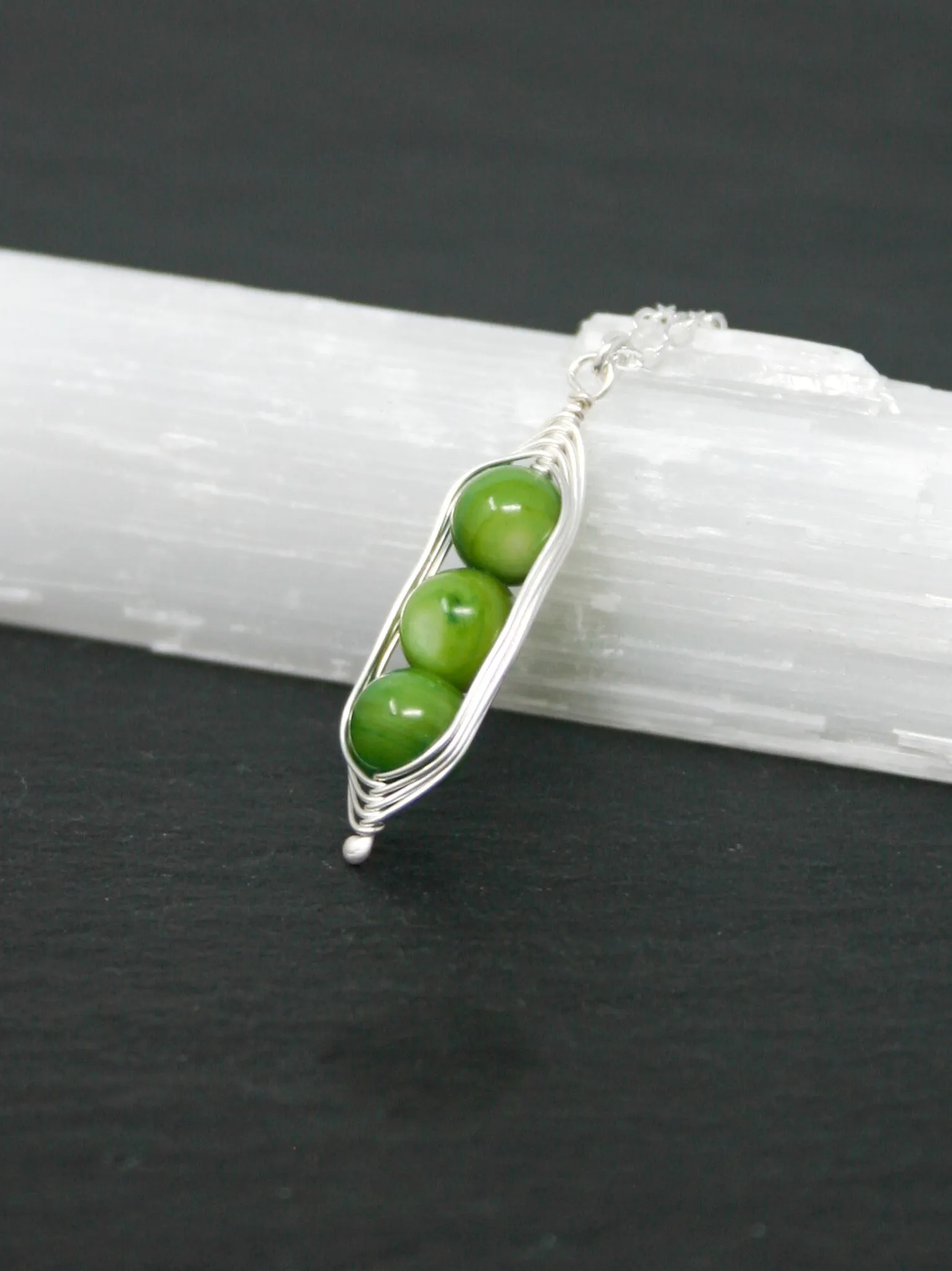 Three peas in a pod necklace [made to order]