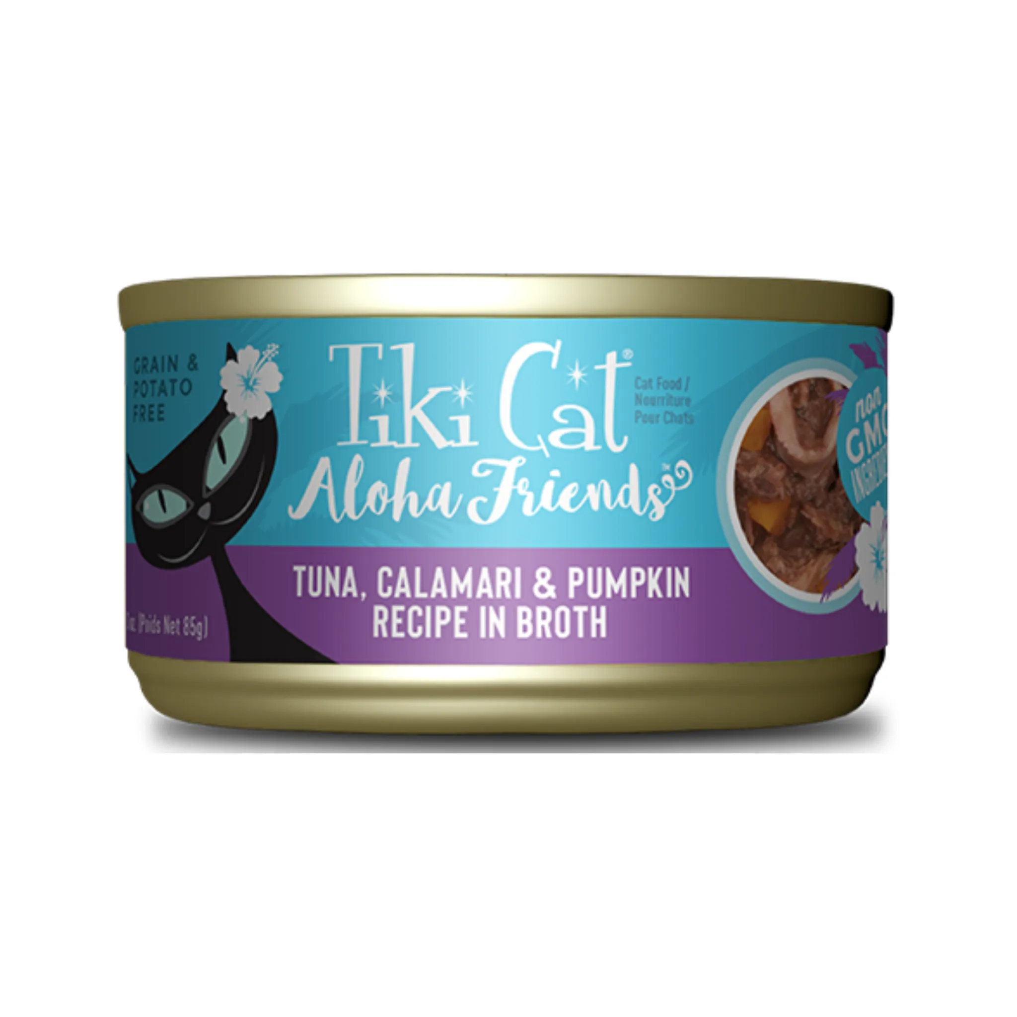 Tiki Aloha Friends Tuna with Calamari Cat Canned