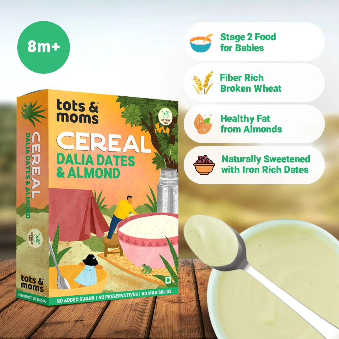 Tots & Moms Iron & Protein Rich Instant Dalia Dates & Almonds Baby Cereal