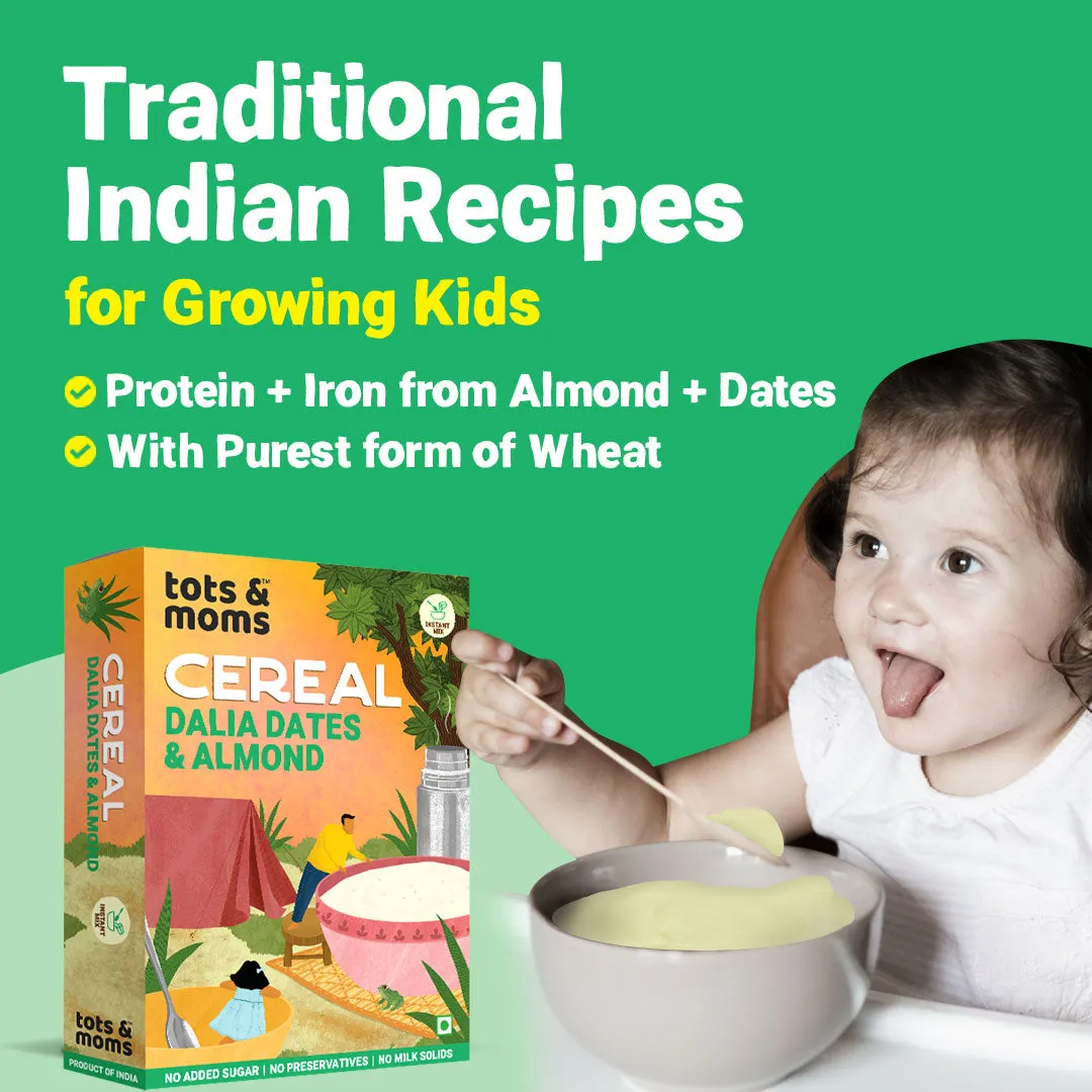 Tots & Moms Iron & Protein Rich Instant Dalia Dates & Almonds Baby Cereal