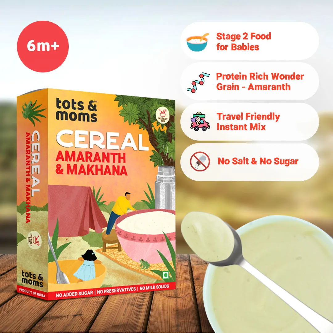 Tots & Moms Protein & Calcium Rich- Amaranth & Makhana Instant Baby Cereal