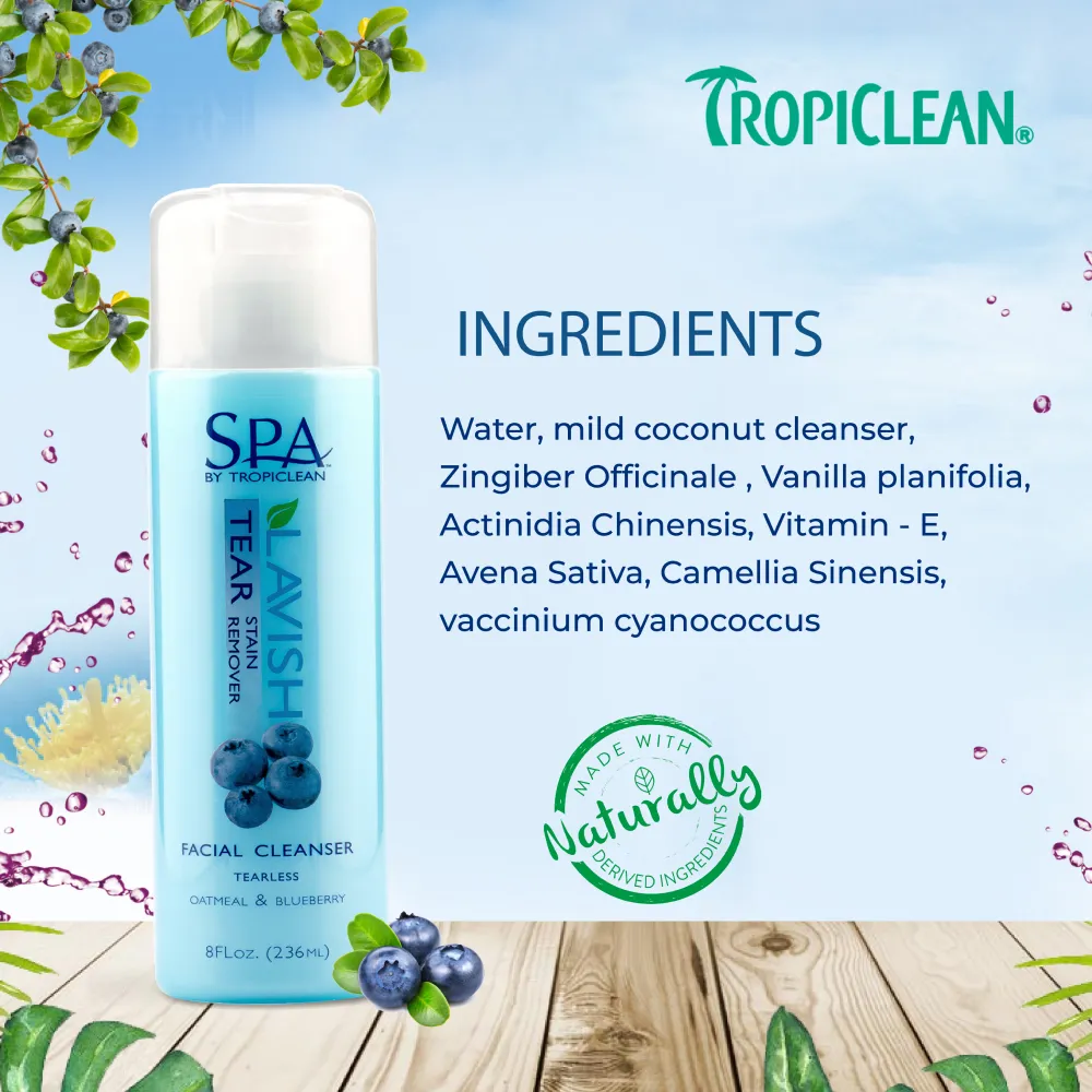 Tropiclean SPA Tear Stain Facial Cleanser for Dogs and Cats