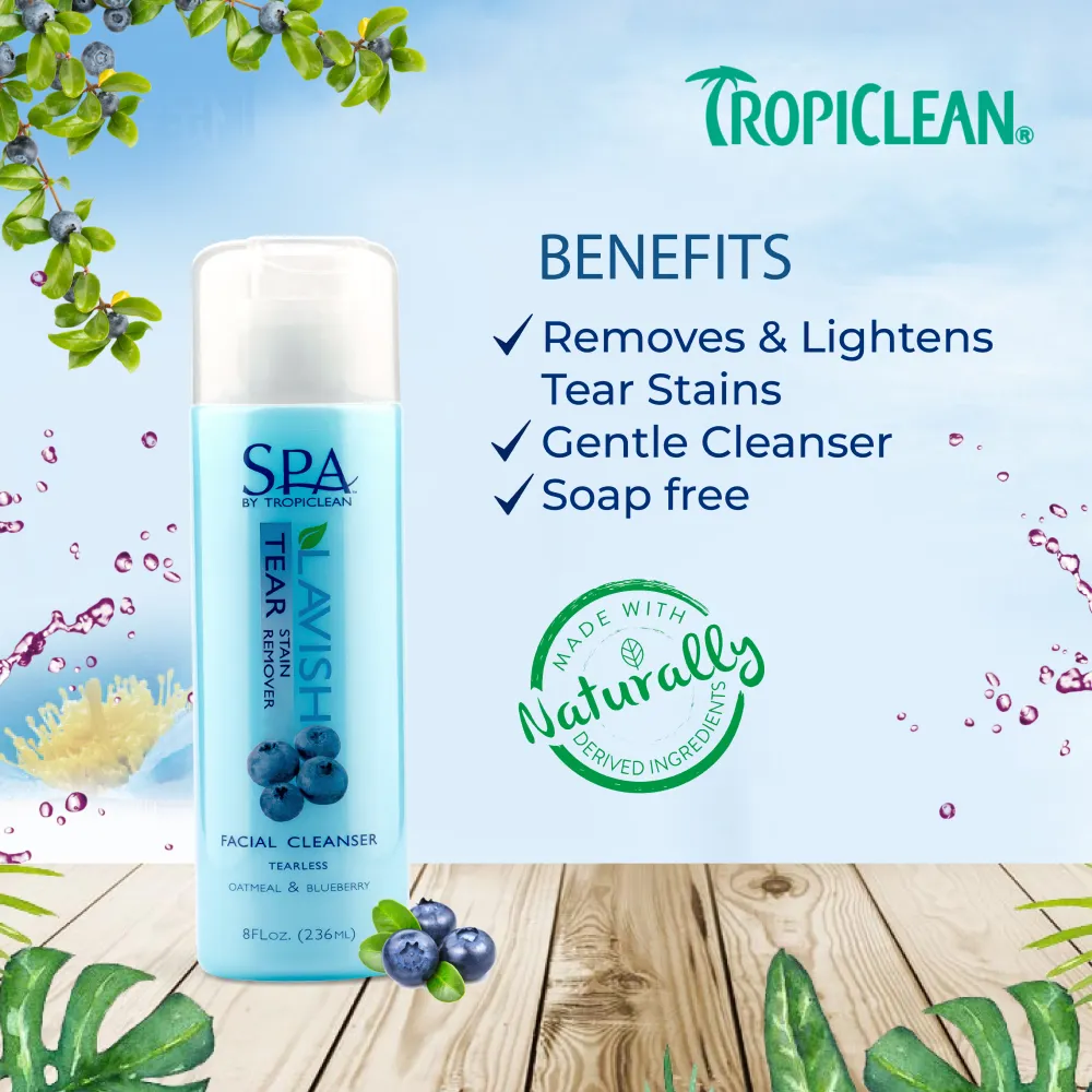 Tropiclean SPA Tear Stain Facial Cleanser for Dogs and Cats