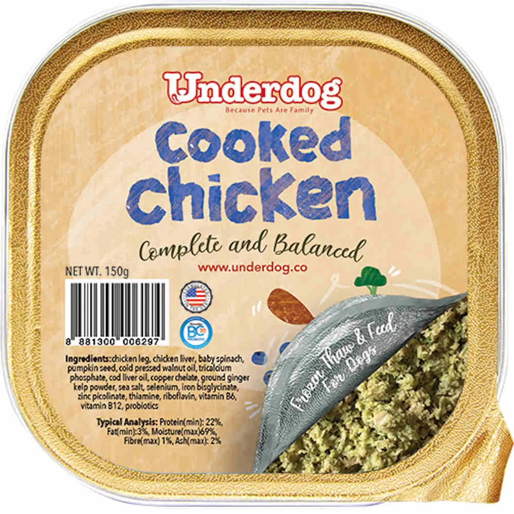 Underdog Cooked Chicken Complete & Balanced Frozen Dog Food 1.2kg