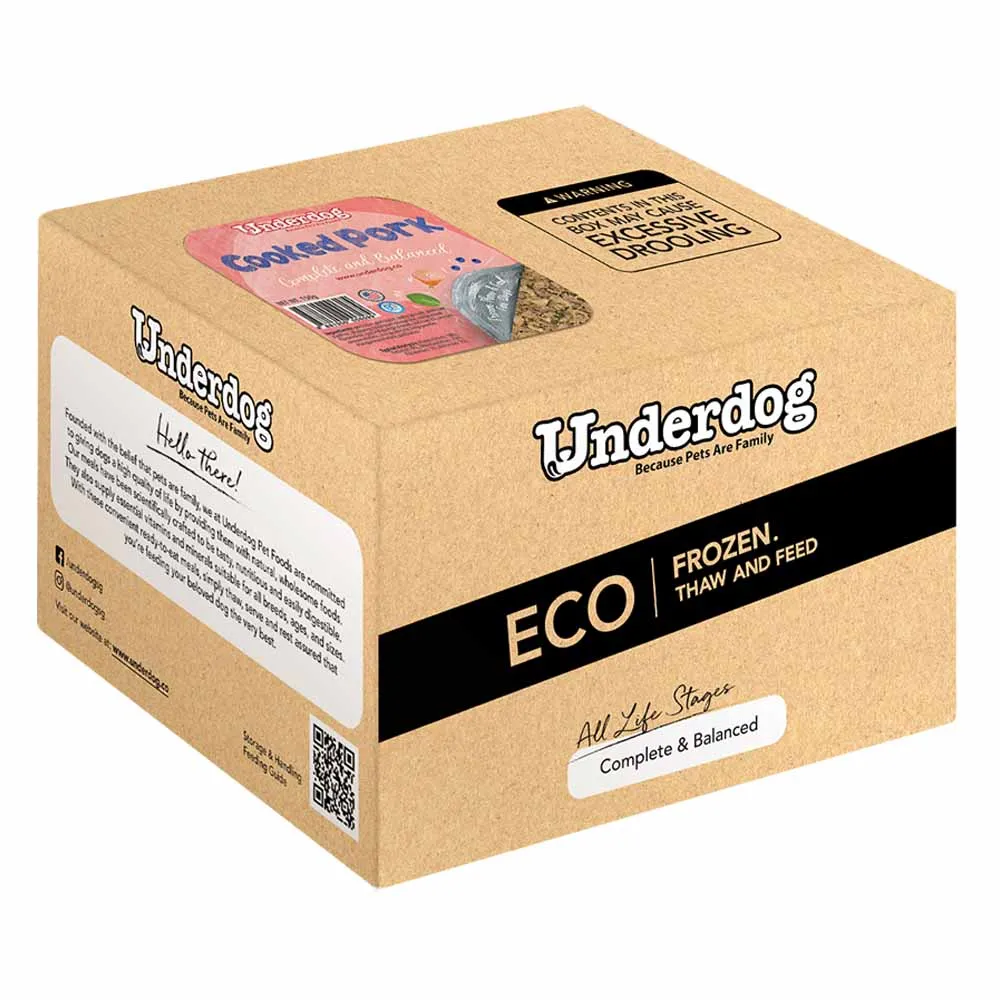 Underdog Cooked Pork Complete & Balanced Eco Pack Frozen Dog Food 3kg