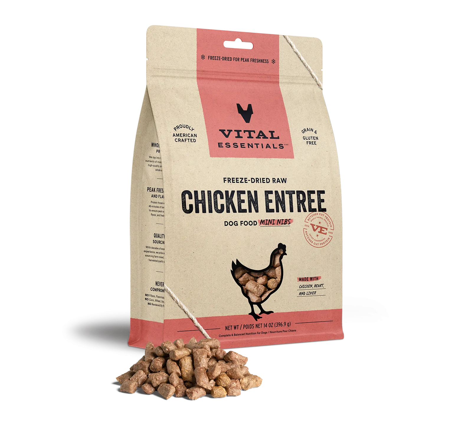 Vital Essentials Freeze-Dried Raw Chicken Entrée Mini Nibs Dog Food