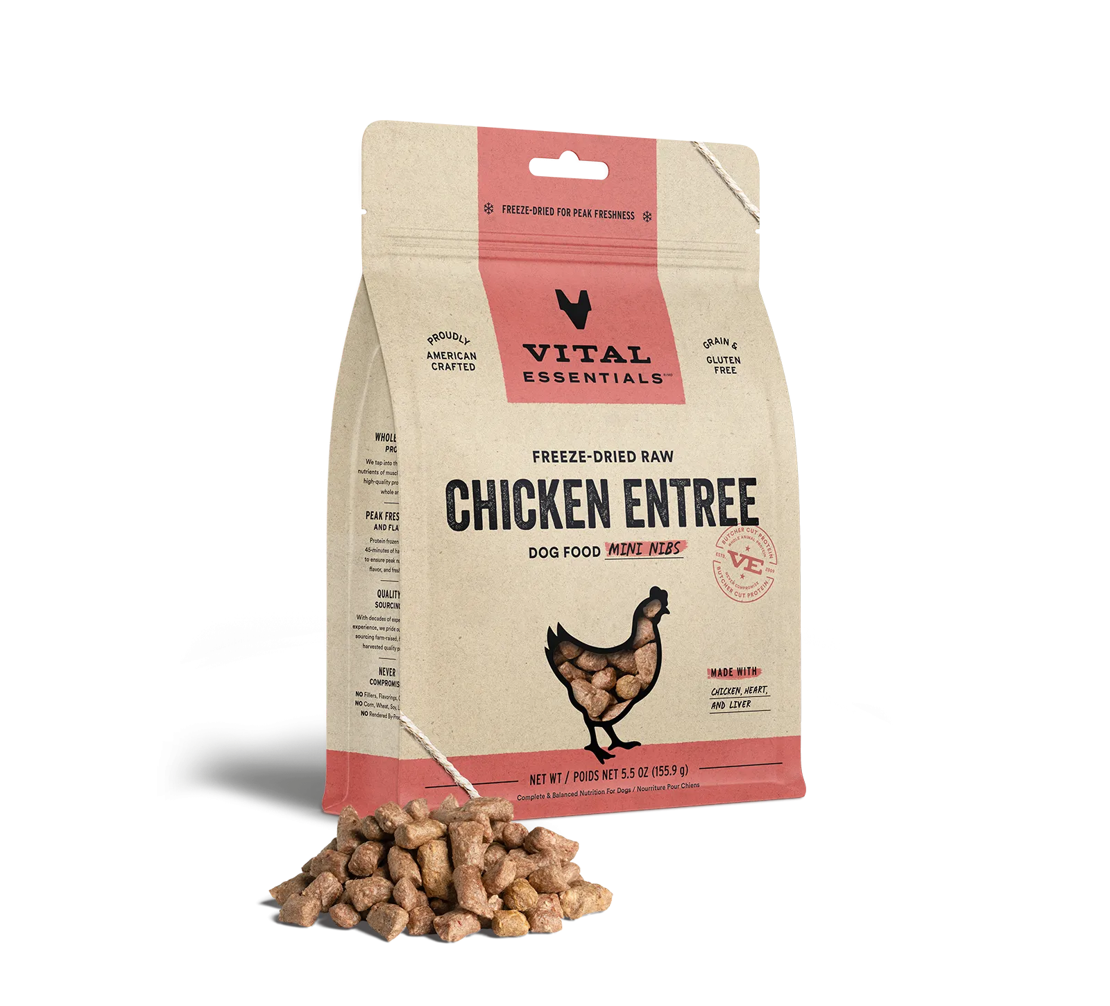 Vital Essentials Freeze-Dried Raw Chicken Entrée Mini Nibs Dog Food